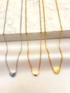 Collar Corazon Transversal Mini Acero