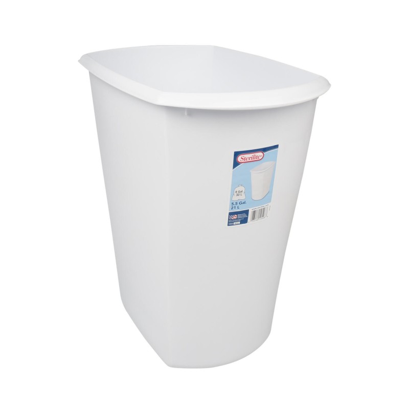 BOTE P/BASURA 5.5 GAL S/TAPA PLASTICO BLANCO