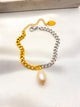 Pulsera Bicolor Perla Acero