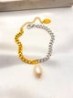 Pulsera Bicolor Perla Acero