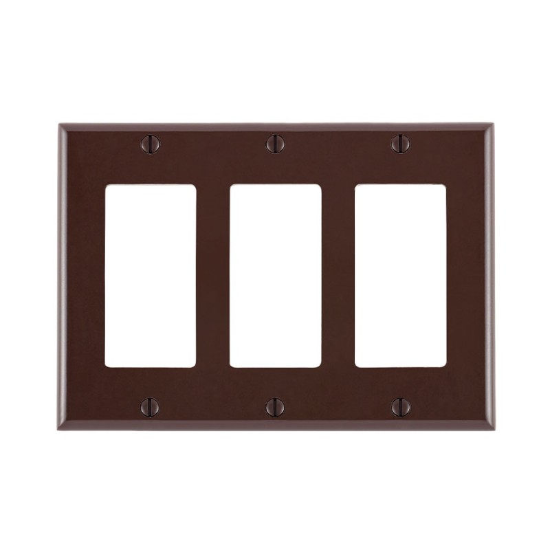 TAPA 4 X 6 DECORA 3 UNIDADES CAFE LEVITON