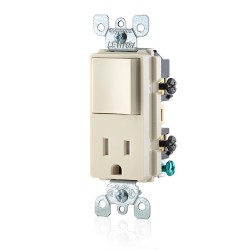 APAGADOR DECORA COMBINADO 15A 125V ALMENDRA