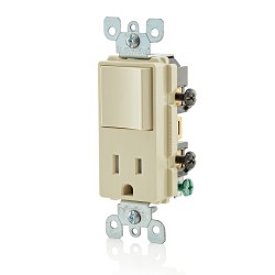 APAGADOR DECORA COMBINADO 15A 125V MARFIL