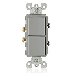 APAGADOR DECORA DOBLE 15A 120/277V GRIS