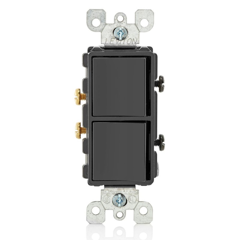 APAGADOR DECORA DOBLE 15A 120/277V NEGRO