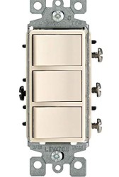 APAGADOR DECORA TRIPLE 15A 120V ALMENDRA