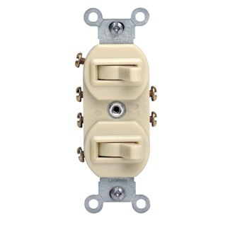 APAGADOR DOBLE 3 VIAS 15A 120/277V MARFIL