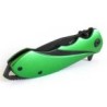 WALLIS Navaja con mango S.O.S. metal verde con clip, hoja lisa de 7.8 cm de largo