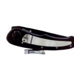WALLIS Navaja con mango tipo madera con clip, LED, hoja lisa-sierra de 7.5 cm