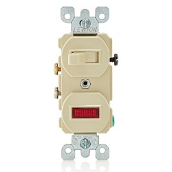 APAGADOR SENCILLO 15A 120V CON LUZ PILOTO MARFIL