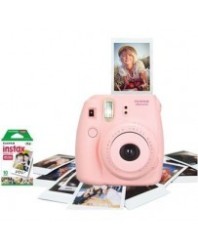 Cámara Instax Mini 8 Rosa Rosa + Rollo de 10