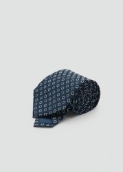 Corbata seda diseño geométrico