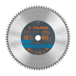 Disco sierra 12' para aluminio, 80 dientes centro 1', Truper