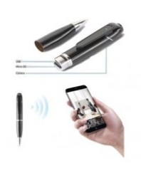 Pluma con mini cámara espía WIFI IP Negro
