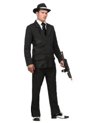 Traje de lujo de gangster a rayas