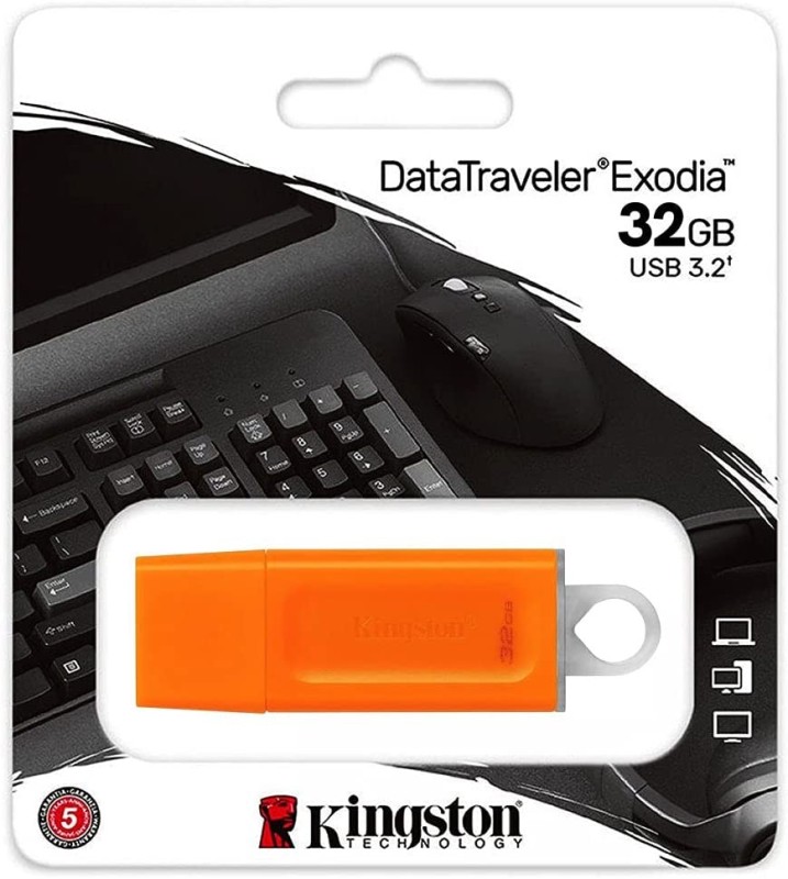 MEMORIA FLASH KINGSTON 32GB GEN 3.2 GEN1 NARANJA (KC-U2G32-7GO)