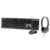 TECLADO / MOUSE USB Y DIADEMA 3.5MM PERFECT CHOICE AZUL PERFECT CHOICE PC-201700