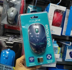 MOUSE INALÁMBRICO 1000 DPI VIVA AZUL EASYLINE EL-995128