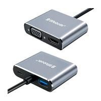DOCKING STATION BROBOTIX 4 EN 1, USB-C MACHO X1 A HDMI 2K Y 4K X1, SVGA X1, USB-A V3.0 X 1, USB-C HEMBRA X1, COLOR PLATA BROBOT