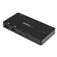 SWITCH KVM HDMI DE 2 PUERTOS USB-C / CABLES - COMPACTO - ALIMENTADO VIA USB - PARA MACBOOK IPAD PRO THINKPAD IDEAPAD ELITEBOOK