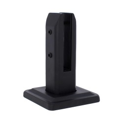 Grapa rectangular negra para barandales de vidrio Axcent
