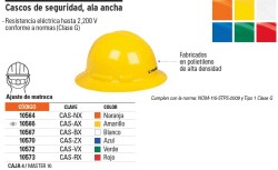 Casco de seguridad ala ancha, amarillo, Truper