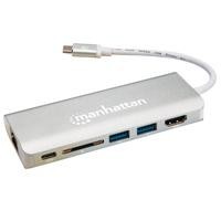DOCKING USB,MANHATTAN,152075,-C 6 PTOS, HDMI, USB-C PD / 2XUSBV3.2, RED / SDS MANHATTAN 152075