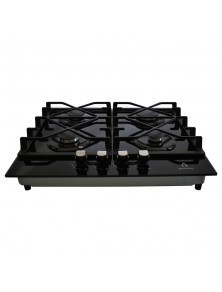 Parrilla de gas empotrable de 4 quemadores de cristal templado 4Q-TG-60 Marca Supra