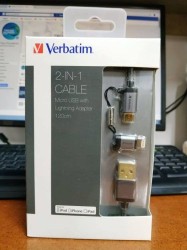 CABLE IPHONE 5 Y V8  VERBATIN NEGRO