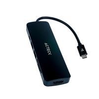 HUB ACTECK GATE 6 DH660 / USB C / 5 PUERTOS / USB C - 2X USB A - LECTOR DE MEMORIAS - HDMI / 15 CM / NEGRO / AC-934619 ACTECK A
