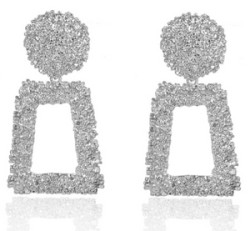 Aretes Cuadro Plateado 1D6