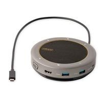 ALTAVOZ DE CONFERENCIA USB-C MINI DOCK STARTECH.COM, ALTAVOZ PORTATIL PARA SALA DE JUNTAS Y ADAPTADOR MULTIPUERTO, USB-C A VGA