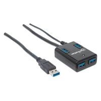 HUB USB,MANHATTAN,162302, V3.0 4 PTOS CON FUENTE, NEGRO MANHATTAN 162302