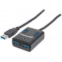 HUB USB,MANHATTAN,162296, V3.0 4 PTOS MINI MANHATTAN 162296
