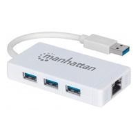ADAPTADOR USB,MANHATTAN,507578, V3.0 A RED GB + HUB 3 PTOS MH MANHATTAN 507578