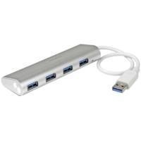 HUB USB 3.0 DE 4 PUERTOS - CONCENTRADOR PORTATIL USB 3.0 DE 4 PUERTOS - HUB DE ALUMINIO CON CABLE INCORPORADO - STARTECH.COM MO