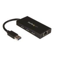 HUB USB 3.0 DE ALUMINIO CON CABLE - CONCENTRADOR DE 3 PUERTOS USB CON ADAPTADOR DE RED ETHERNET GIGABIT EXTERNO - STARTECH.COM