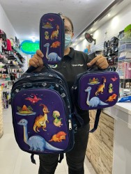 MOCHILA INFANTIL CON ESTUCHERA/LONCHERA/LUCES NIÑO/NIÑA