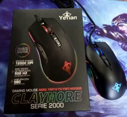 MOUSE GAMER YEYIAN YMT-V70 CLAYMORE 2000 OPT/RGB/7 BTNS/12000