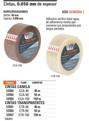 Cinta de empaque 48 mm x 150 m canela, Truper
