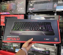 TECLADO GAMER APOLO KG310 MEMBRANA 100% USB LED REPOSAMUNECAS NEGRO  BALAM RUSH BR931359