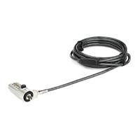 CANDADO DE SEGURIDAD PARA LAPTOP SEGURO COMBINACION DE 4 DIGITOS PARA DISPOSITIVOS CON WEDGE DE 2M - DE ACERO REVESTIDO EN VINI
