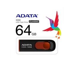 MEMORIA FLASH ADATA C008 64GB USB 2.0 NEGRO/ROJO (AC008-64G-RKD)