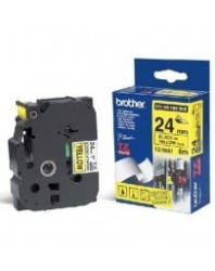 Cinta Brother TZE651 negro/amarillo 24mm...