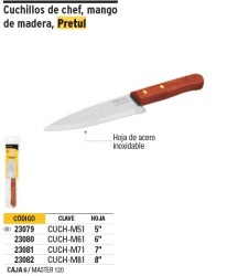 Cuchillo de chef 7' mango de madera, Pretul