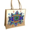 Bolsa de yute con ojo pintado a mano