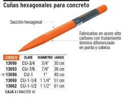 Cuña para concreto de 1-1/2', Truper