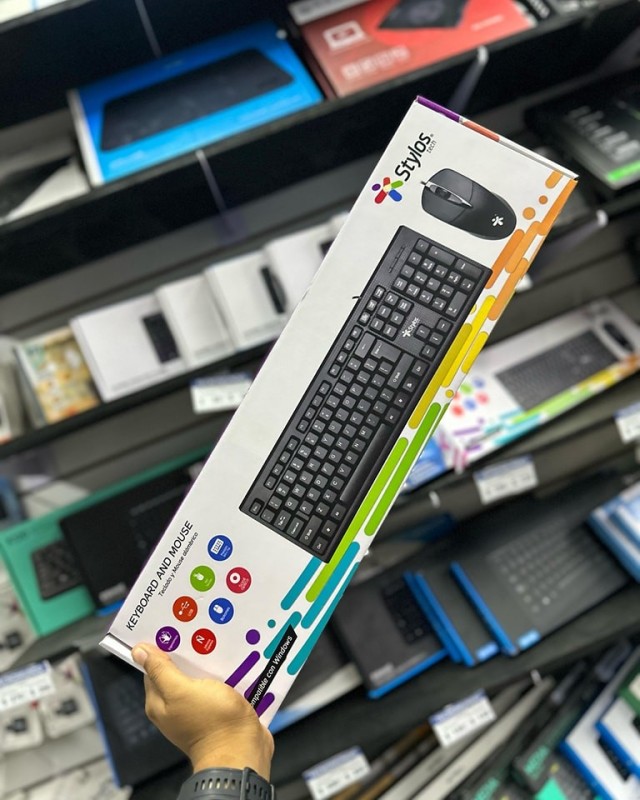 KIT TECLADO Y MOUSE ALAMBRICO STYLOS STPKTM4B