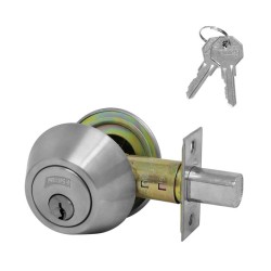 Cerrojo doble cilindro cromo mate B-260-26 Phillips