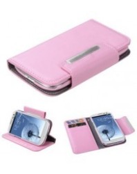 Funda Cartera Piel Galaxy SIII Rosa Broche...